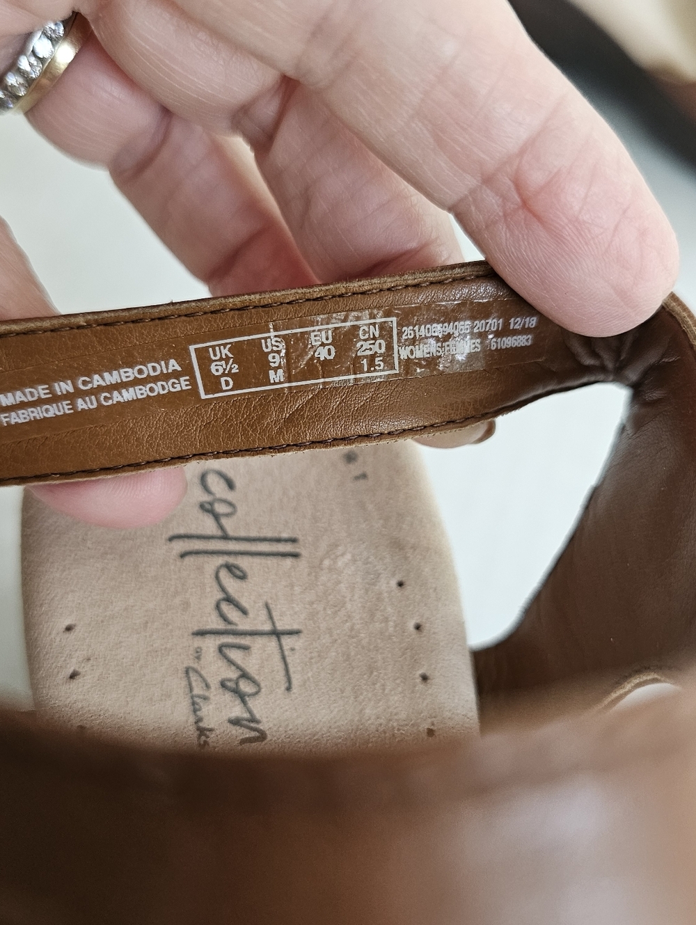 Collection By Clarks Lynette Wedge Sandals Size 9 Mahogany Brown Ankle Strap - Picture 9 of 12